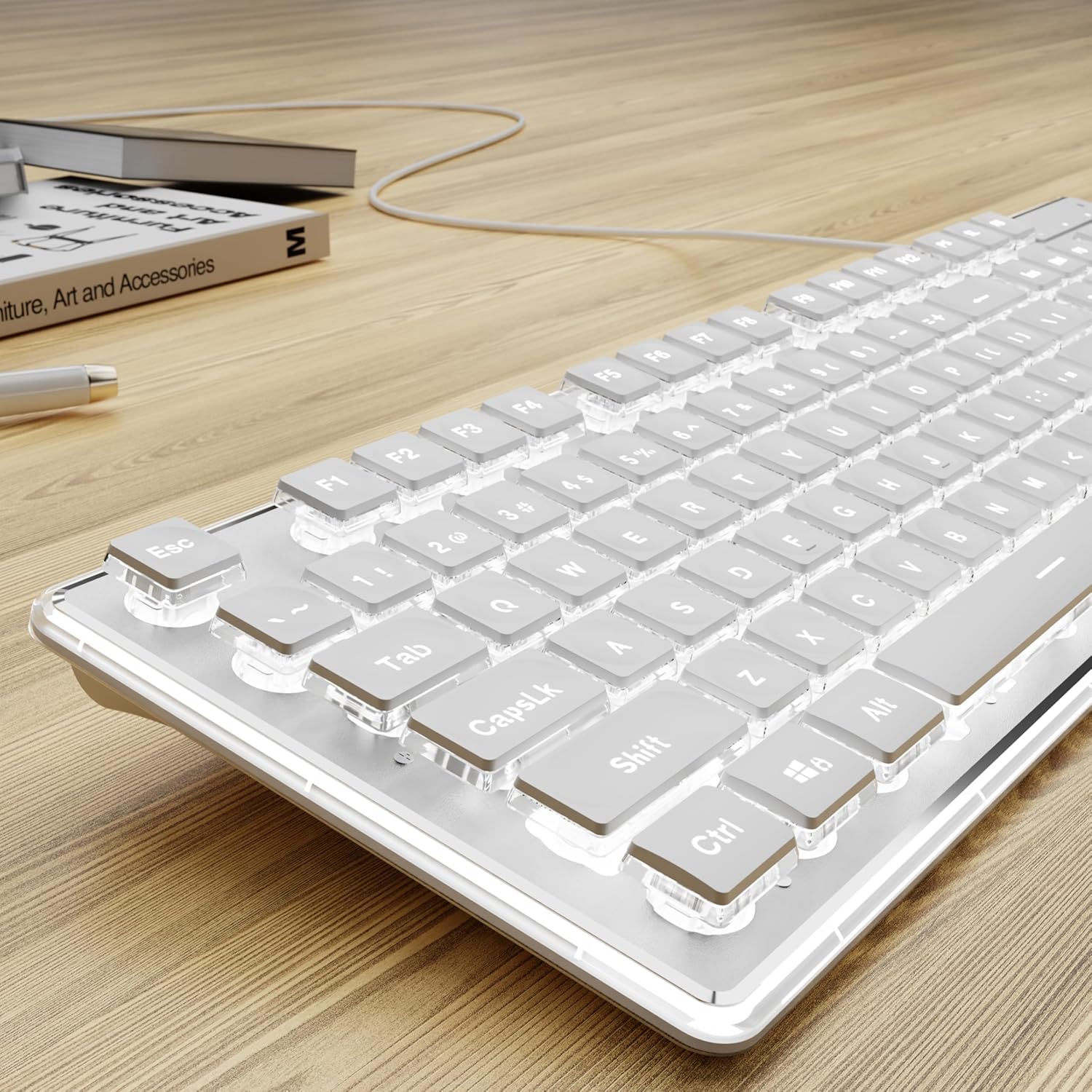 Wired USB Keyboard with White  - Pc Gaming Fullset review and price